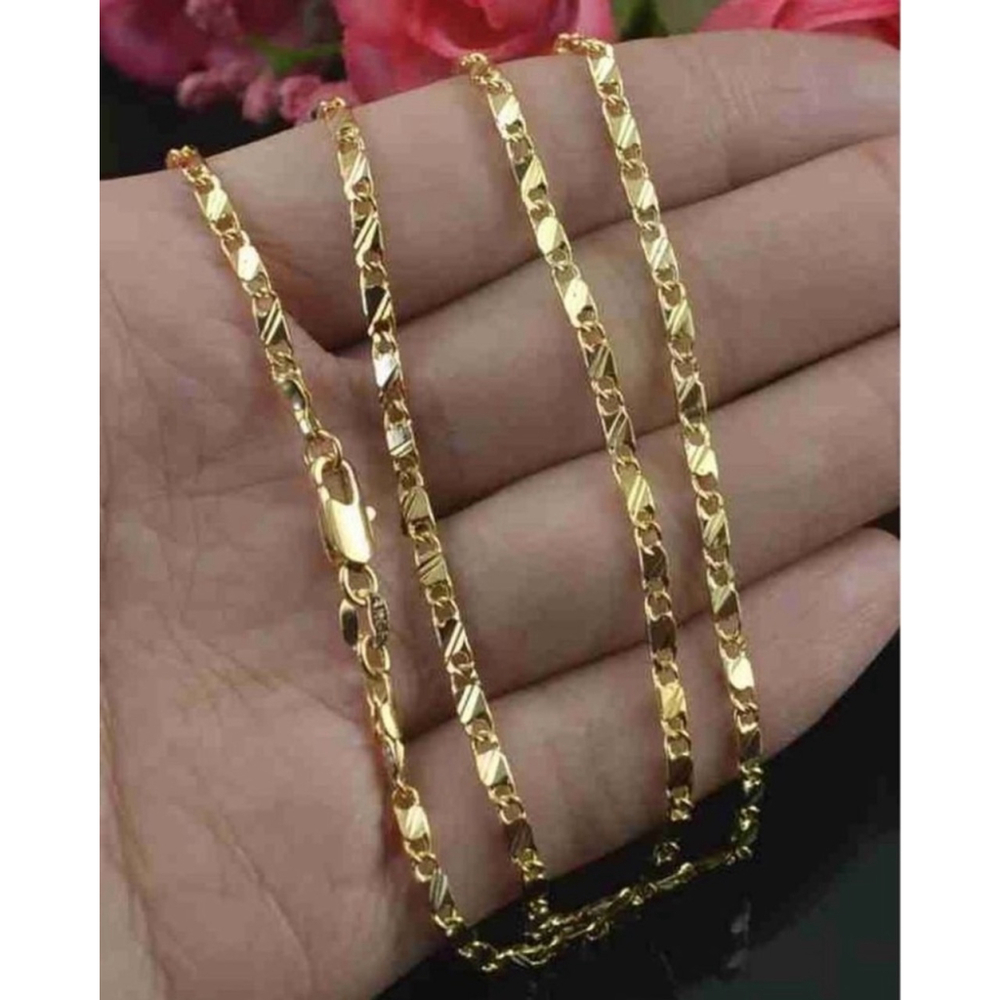 18k Yellow‎ Gold Filled Flat Mariner Chain Necklace, 20”